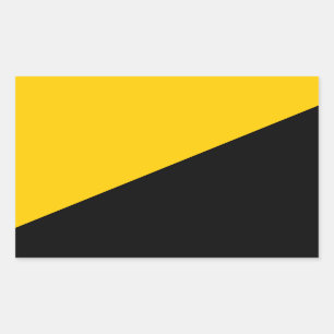 Sticker Rectangulaire Noir d'Anarcho et jaune capitalistes