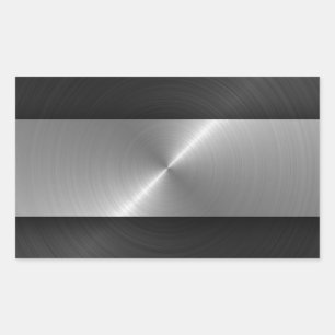 Sticker Rectangulaire Noir Et Acier