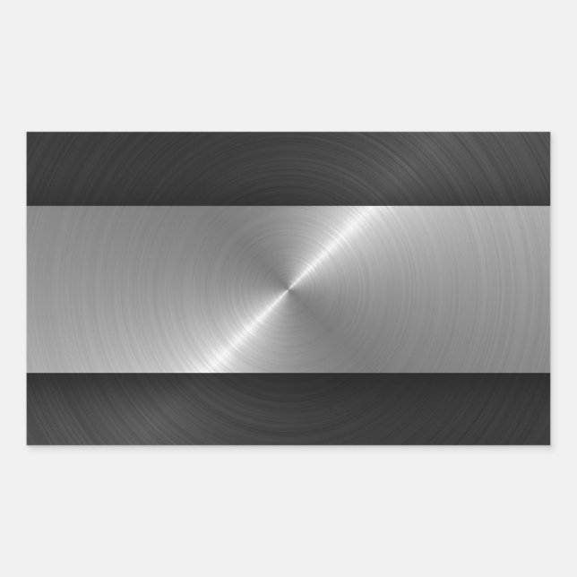 Sticker Rectangulaire Noir Et Acier (Devant)