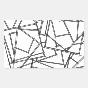 Sticker Rectangulaire Noir et blanc géométrique-moderne minimaliste