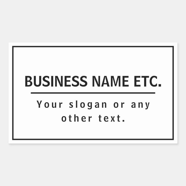 Sticker Rectangulaire Noir et blanc polyvalent (Devant)