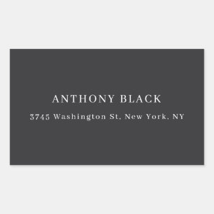Sticker Rectangulaire Noir Mat Minimaliste Élégant Classique Simple