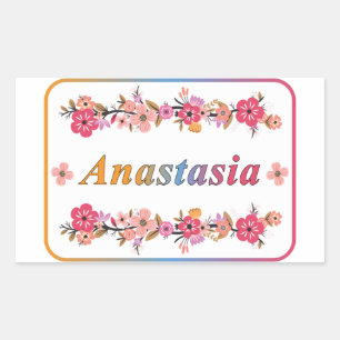 Sticker Rectangulaire Nom Anastasia