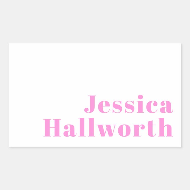 Sticker Rectangulaire Nom commercial modifiable moderne ou prénom et pré (Devant)