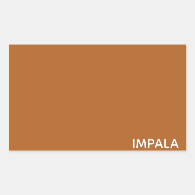 Sticker Rectangulaire Nom de couleur brun Impala (Devant)