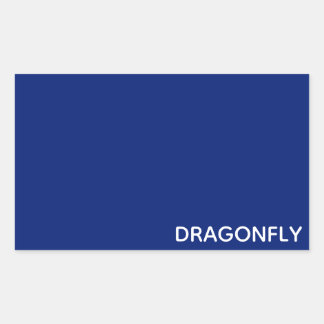 Sticker Rectangulaire Nom de la couleur bleue de la libellule