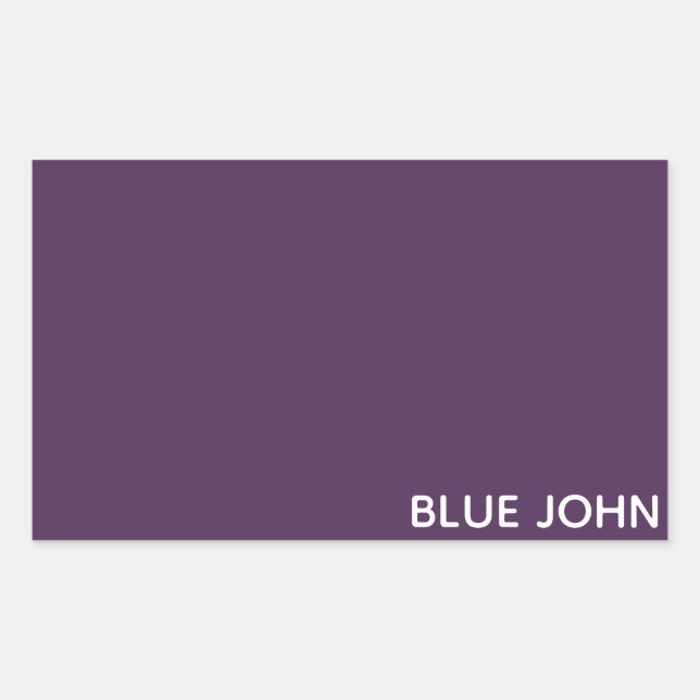 Sticker Rectangulaire Nom de la couleur violette de Blue John (Devant)