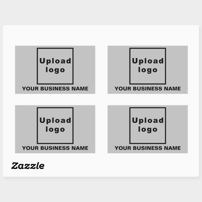Sticker Rectangulaire Nom de l'entreprise et logo sur l'autocollant rect (Feuille)