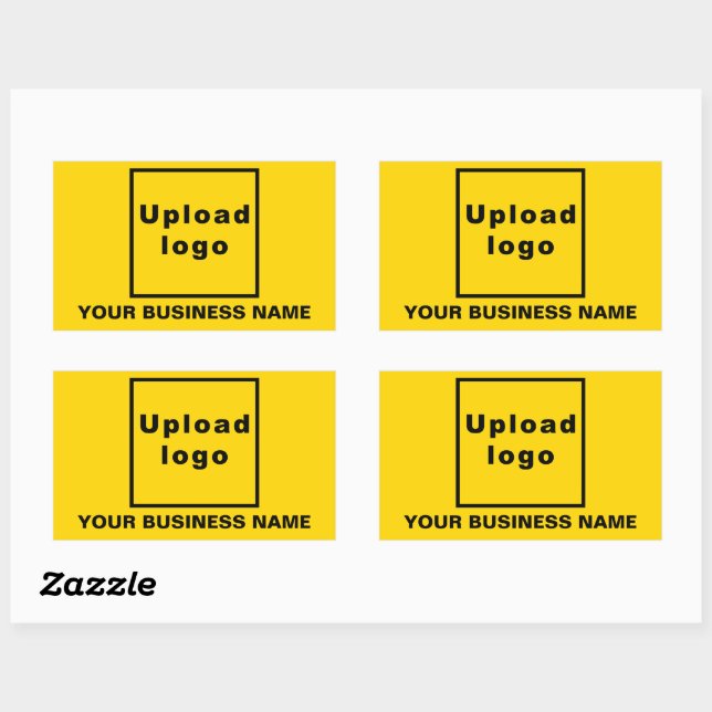 Sticker Rectangulaire Nom de l'entreprise et logo sur l'autocollant Rect (Feuille)