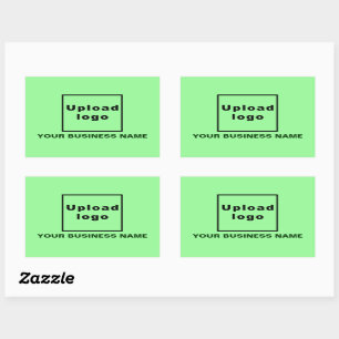 Sticker Rectangulaire Nom de l'entreprise et logo sur vert clair