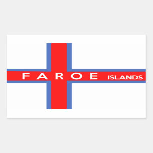 Sticker Rectangulaire nom des textes de drapeau de pays des Iles Féroé