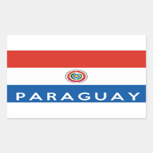 Sticker Rectangulaire nom du symbole du pays du paraguay