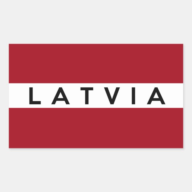 Sticker Rectangulaire nom du texte de l'indicateur de pays de la letvia (Devant)