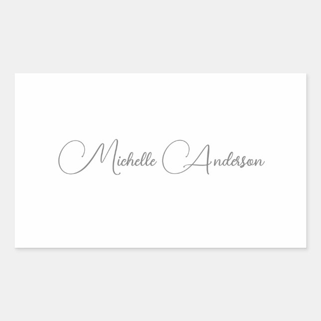 Sticker Rectangulaire Nom minimaliste professionnel moderne (Devant)