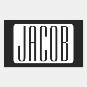 Sticker Rectangulaire Nom moderne ou nom de marque modifiable pour l'ent