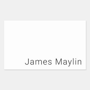 Sticker Rectangulaire Nom modifiable minimal simple ou autre texte