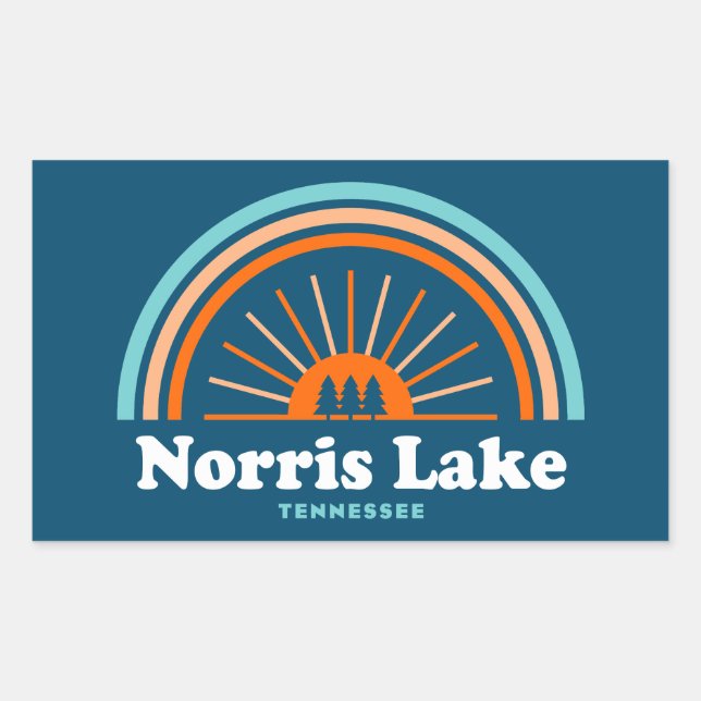 Sticker Rectangulaire Norris Lake Tennessee Rainbow (Devant)