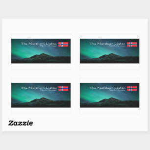 Sticker Rectangulaire Northern Lights Norvège