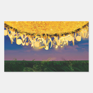 Sticker Rectangulaire Notes chatoyantes d'or