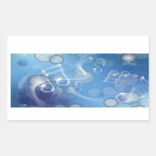 Sticker Rectangulaire Notes musicales en verre d'Imaginaire