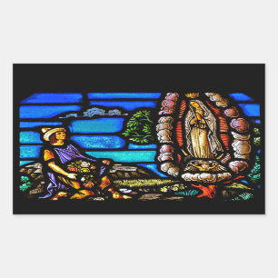 Sticker Rectangulaire Notre Dame Guadalupe Nuestra Senora Vitrail
