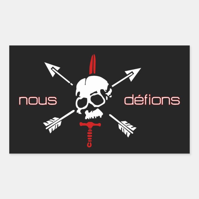 Sticker Rectangulaire Nous défions (Devant)