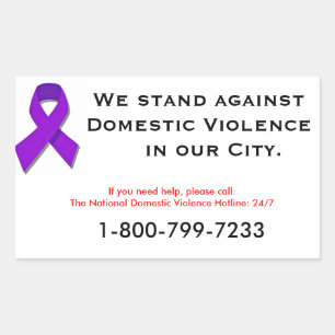 Sticker Rectangulaire Nous Luttons Contre La Violence Familiale