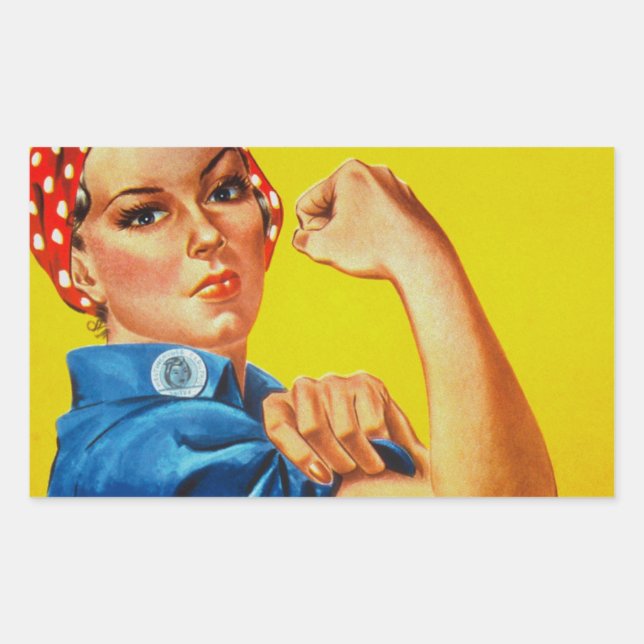 Sticker Rectangulaire Nous pouvons le faire Rosie le Riveter (Devant)