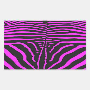 Sticker Rectangulaire Nouveau rose noir Zèbre Accessoires d'impression -