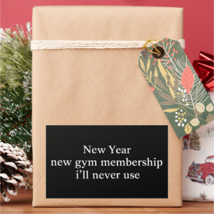 Sticker Rectangulaire Nouvel An Drôle Abonnement Gym Fitness Humour Pare