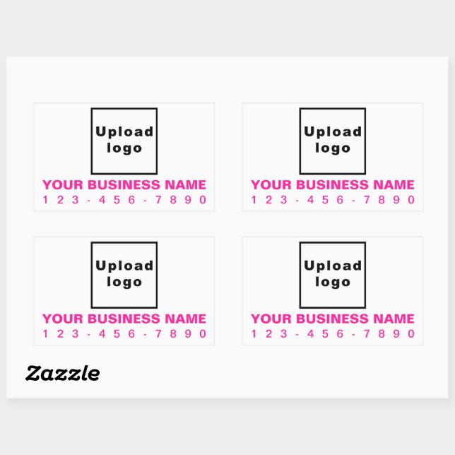 Sticker Rectangulaire Numéro de téléphone professionnel Textes roses sur (Feuille)