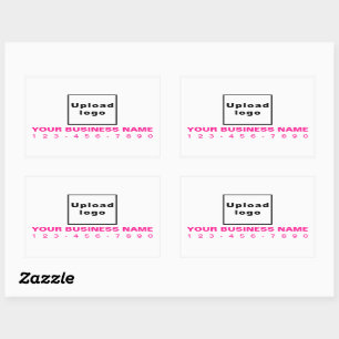 Sticker Rectangulaire Numéro de téléphone professionnel Textes roses sur