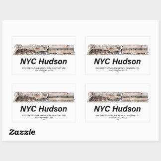 Sticker Rectangulaire NYC Dreyfuss Hudson Steam Locomotive. Profile