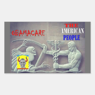 Sticker Rectangulaire OBAMA CARE vs LES AMÉRICAINS