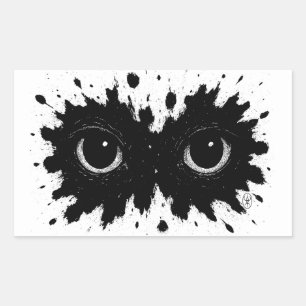 Sticker Rectangulaire Observateur dans l'Encre : Sigil de la Tache sur l