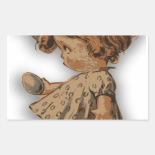 Sticker Rectangulaire oeuf de pâques antique