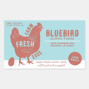 Sticker Rectangulaire Oeufs frais de ferme