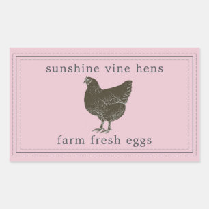 Sticker Rectangulaire Oeufs frais de la ferme Carton d'oeufs de poule vi