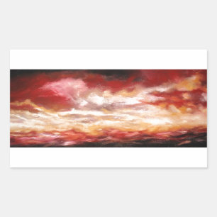 Sticker Rectangulaire Oeuvre Abstraite