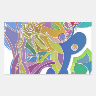 Sticker Rectangulaire Oeuvre Whimsical
