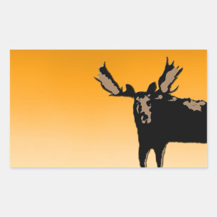 Sticker Rectangulaire Oie au coucher du soleil - Art original de la faun