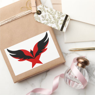 Sticker Rectangulaire Oiseau Aigle Étoile pour la Réussite et la Liberté