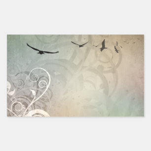 Sticker Rectangulaire Oiseaux En Vol