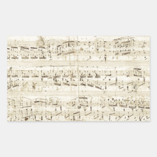 Sticker Rectangulaire Old Music Notes