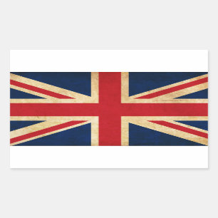 Sticker Rectangulaire Old Vintage Grunge Royaume-Uni Flag Union Jack