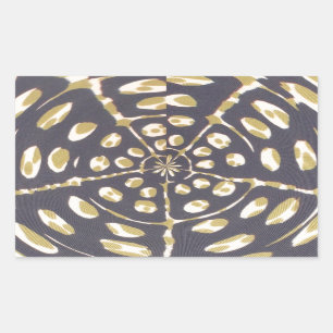 Sticker Rectangulaire Olive Green Polka Point Radial Motif Art Imprimer