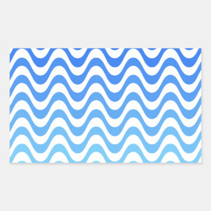 Sticker Rectangulaire Ondes bleues dégradantes