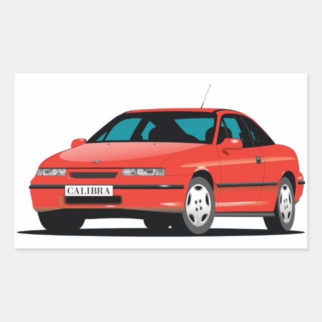 Sticker Rectangulaire Opel Calibra rouge avant (Devant)