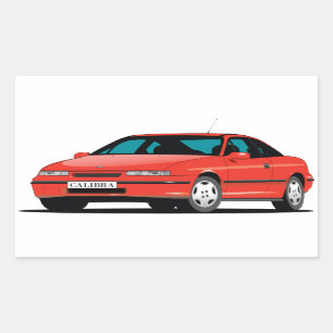 Sticker Rectangulaire Opel Calibra rouge avant
