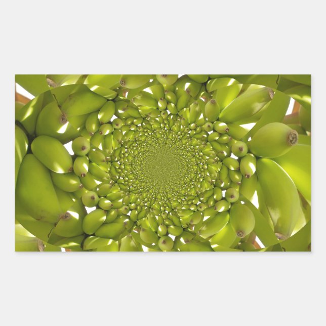 Sticker Rectangulaire Or vert : banane tropicale Twist Kaleidoscope (Devant)